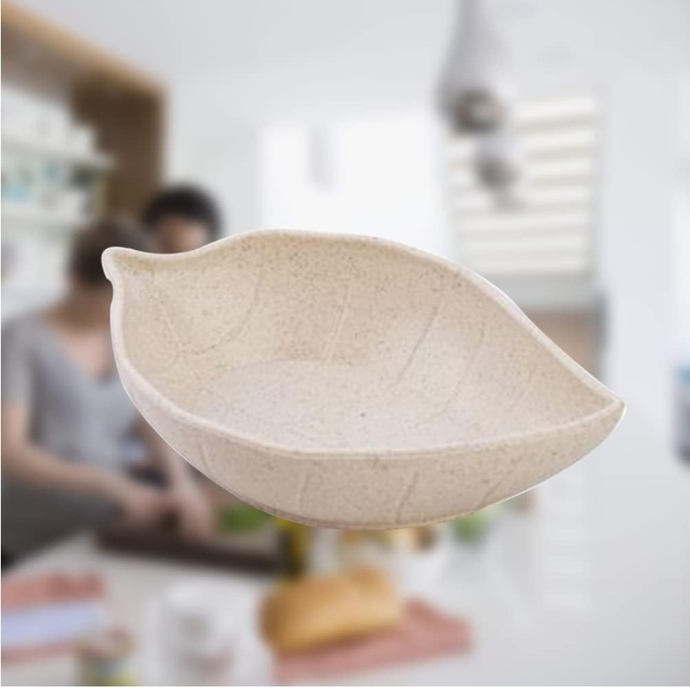 5for$10 Beige Food Party Kitchen Wheat Straw Appetizer Plate, Dip Plate 4 Pack